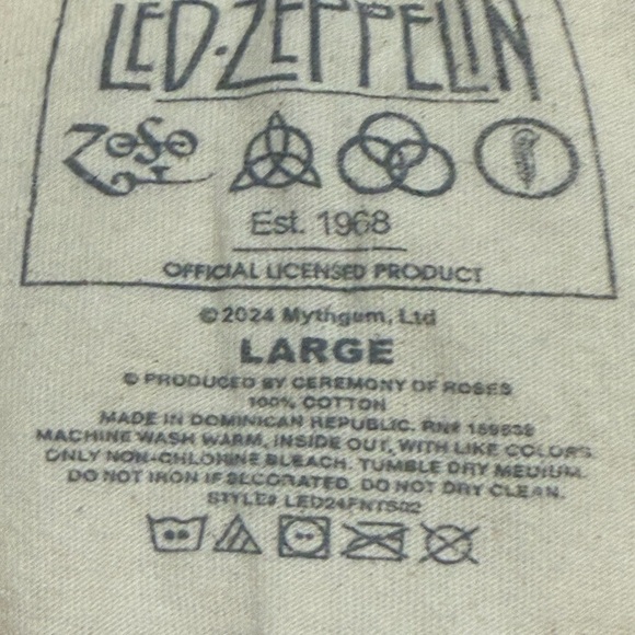 Led Zeppelin Cream Graphic Band Tee T-shirt Unisex L 1X - Picture 5 of 6